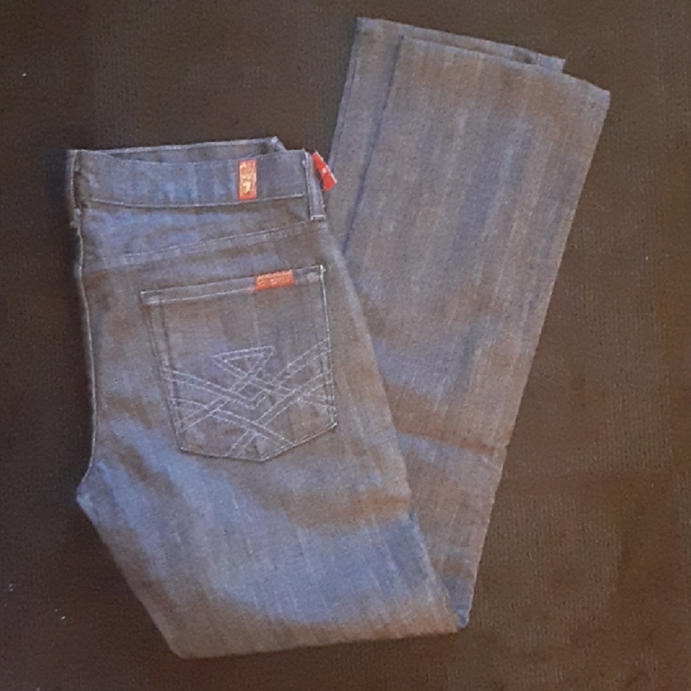 7 For All Mankind Women's Dark Blue Straight Jeans